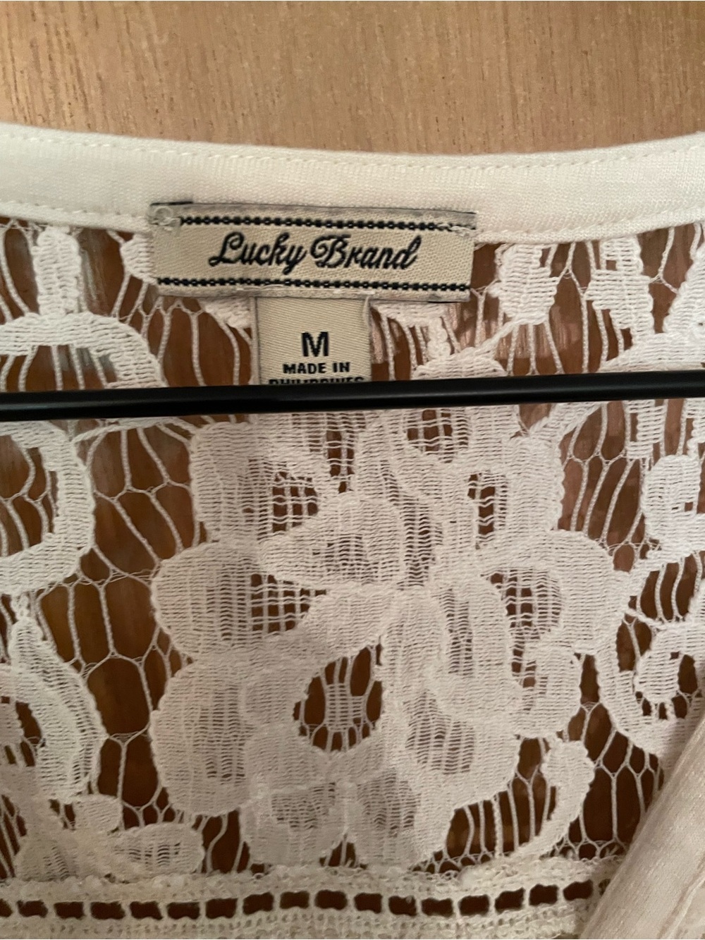 Lucky Brand Lace Knit Festival Summer Boho Top Size M - Picture 2 of 6
